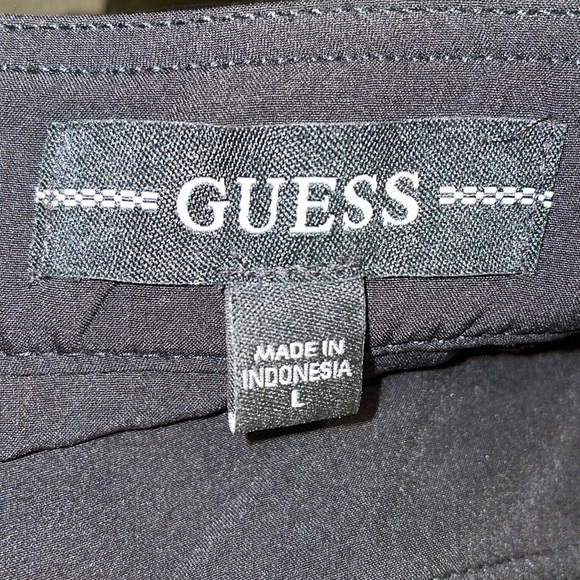 Guess Maleka Mini Croc-Embossed Faux-Leather Skirt. Size Large. Lined. Black - Picture 7 of 16